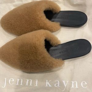 Jenni Kayne shearling mules in natural. New, never worn!